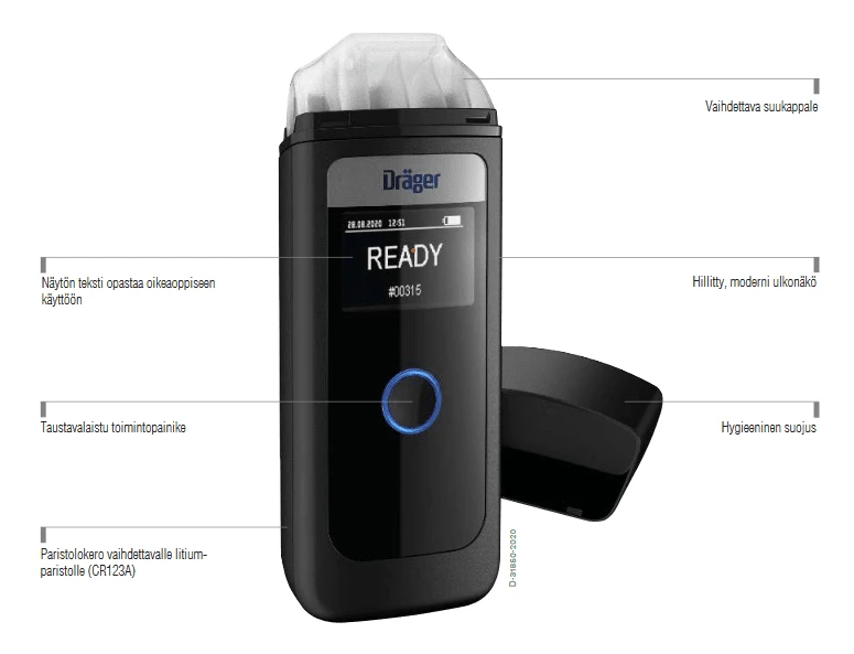 Dräger Alcotest® 4000 Alkotesteri Tilapäisesti Loppu. 2 Dräger Alcotest® 4000 Alkotesteri Tilapäisesti Loppu. - Image 2